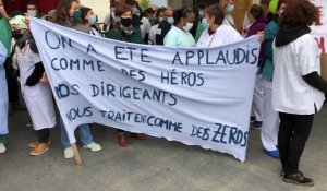 Manifestations des personnels soignants le 15 octobre 2020 devant l'hôpital d'Annecy