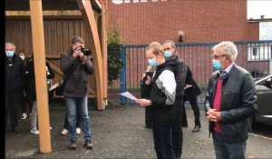 Devant le lycée Châtelet de Saint-Pol-sur-Ternoise, l'hommage à Samuel Paty