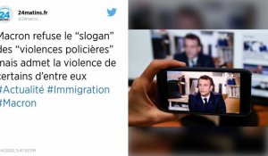 Macron refuse le "slogan" des "violences policières" mais admet la violence de certains d'entre eux