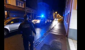 patrouille de nuit de la Police à Armentières pour contrôler le respect du couvre-feu