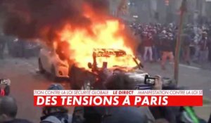 Manifestation contre la loi sécurité globale : des voitures incendiées à Paris (Vidéo)