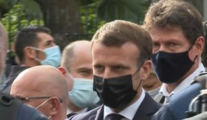 Attaque Nice: Emmanuel Macron arrive à la basilique Notre-Dame de Nice
