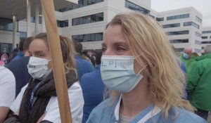 Coronavirus: manifestation du personnel hospitalier de la Clinique CHC MontLegia