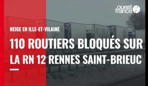 VIDÉO. Neige en Ille-et-Vilaine. 110 routiers ont passé la nuit sur le bord de la RN 12