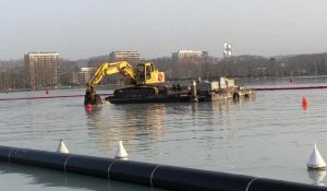 Le chantier de la boucle d'eau du lac d'Annecy a repris après un mois d'interruption des travaux