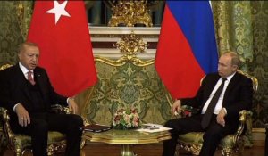 Moscou: le président Poutine reçoit son homologue turc Erdogan