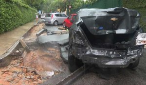 Dégâts après de fortes pluies et inondations à Rio de Janeiro