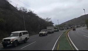 Une caravane de camions d'aide humanitaire arrive à Caracas