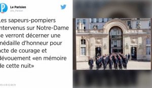 Notre-Dame de Paris : « Vous avez été exemplaires », lance Emmanuel Macron aux pompiers