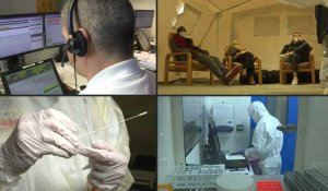 Coronavirus: visite des infrastructures de dépistage de l'hôpital Henri-Mondor de Créteil