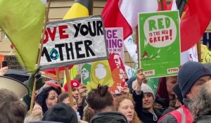 Début de la manifestation des jeunes pour le climat avec Greta Thunberg 