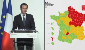 Covid-19 en France: Véran dévoile la première carte avec 35 départements en "rouge"