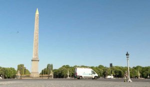 Coronavirus: la place de la Concorde quasi vide, au lendemain du discours de Macron