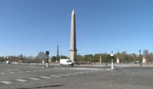 Coronavirus: à Paris, la place de la Concorde quasi-déserte au 8e jour de confinement