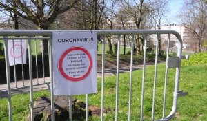  Coronavirus: parc de Forest, il est interdit de marcher ou de jouer sur la pelouse, le parc est ouvert mais uniquement pour emprunter le chemin