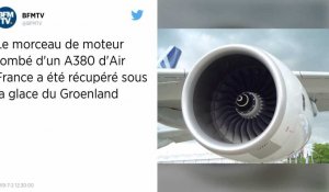 Le morceau de moteur tombé d'un A380 d'Air France a été récupéré sous la glace du Groenland