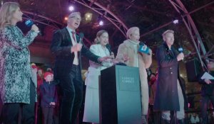 Londres: les stars de "Last Christmas" allument les lumières de Noël à Covent Garden