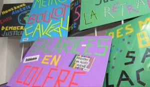 Slogans, pancartes et banderoles : les militants s'activent à la veille de la grève
