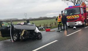 Grave accident de la route sur l'axe Arras - Saint-Pol à Tincques