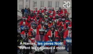 Des centaines de Père Noël à moto dans les rues de Nantes
