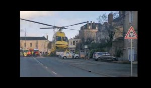L&#39;hélicoptère du SMUR d&#39;Angers à Sablé-sur-Sarthe