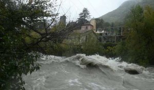 Intempéries: rivière en crue dans la commune de Bar-sur-Loup