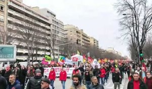 Grève à Marseille : le cortège sur l'avenue du Prado