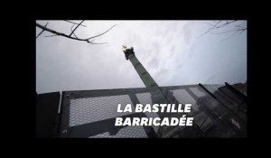 Pour la manifestation du 17 décembre, la place de la Bastille a été cadenassée