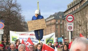 Retraites: manifestation à Strasbourg