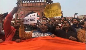 Inde: manifestation contre la loi sur la citoyenneté dans le Vieux Delhi
