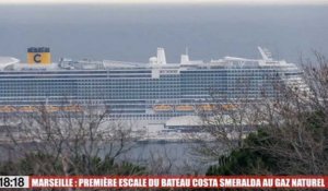 Marseille : première escale du bateau Costa Smeralda au gaz naturel