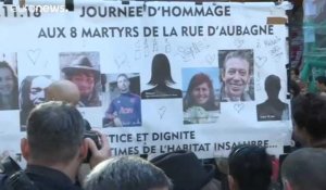 Hommage aux victimes de la rue d'Aubagne à Marseille