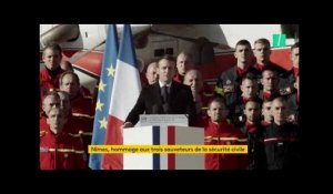 À Nîmes, Macron rend hommage aux 3 secouristes morts lors des intempéries