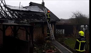Une maison détruite dans un incendie à Saint-Laurent-Blangy