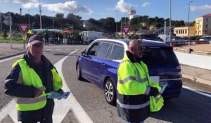 La Mède : les gilets jaunes se montrent dans le calme.