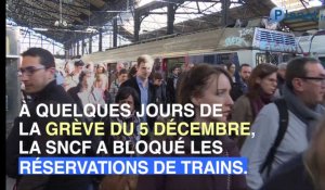 Grève du 5 décembre :  la SNCF bloque les réservations pour trois jours