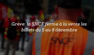 Grève: la SNCF ferme à la vente les billets du 5 au 8 décembre