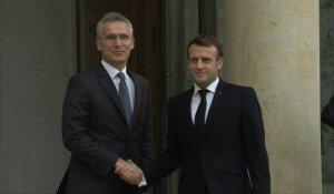 Macron reçoit à l'Elysée le patron de l'Otan, Jens Stoltenberg