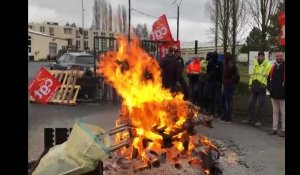 Grève des agents Enedis contre la réforme des retraites à Saint-Quentin