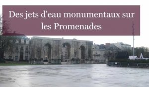 Reims jets d'eau monumentaux sur les Promenades