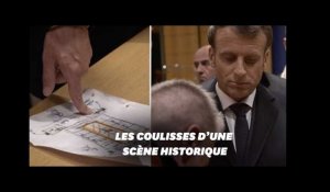 Macron à Notre-Dame: les images inédites du président pendant l&#39;incendie