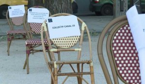 Opération "1.000 chaises vides" pour les emplois en danger des cafés du canal de l'Ourcq