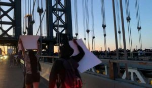 Mort de George Floyd: manifestation sur le Manhattan Bridge de New York
