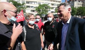 Fabien Roussel (PCF) à la  manifestation à Valenciennes