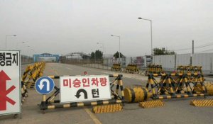 Images du pont de Tongil à la frontière entre la Corée du Sud et la Corée du Nord dans un climat tendu