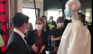 La secrétaire d'Etat Agnès Pannier-Runacher visites les fabricants de masques aubois