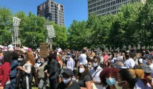 Montréal: une large foule se rassemble pour une manifestation en solidarité avec le mouvement Black Lives Matter