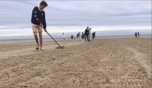 Berck : pari gagné pour le message géant sur le sable, reste à faire homologuer le record par le Guinness
