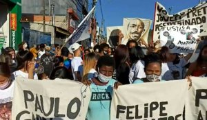 Brésil: manifestation Black Lives Matter à Sao Paulo