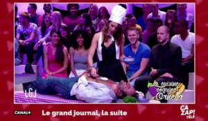 La Miss météo de Canal + étale de la crème sur le torse d'André Manoukian